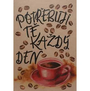 Přáníčko BeBechy – recyklovaný papír - Káva,rychlé dodání