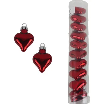 Vánoční dekorace Vánoční srdíčka k zavěšení, 10 ks S0447-08