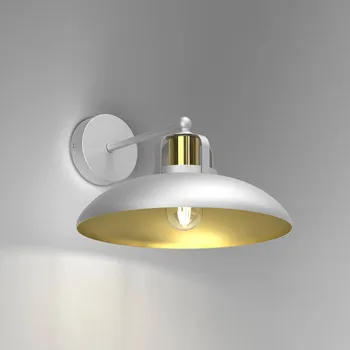 Lampička Eko-Light Nástěnné světlo Felix, bílá/zlatá - Výška stínidla na lampu 13 cm; nástěnný držák - Ø 10 cm, výsuv 3 cm bílá, zlatá 1 x 60 W - Doprava zdarma