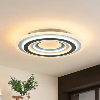 Lindby LED stropní svítidlo Jazmina, 50 cm, CCT, dálkové ovládání - Stropní držák - Ø 45 cm, výška 6 cm bílá, antracitová, opálová LED 44,5 W celkem - Doprava zdarma