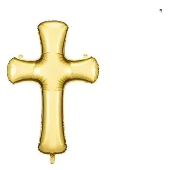 Balónek Fóliový balón Kříž, zlatý