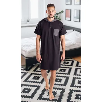 Dámská noční košile Pánská noční košile černo-šedá L -