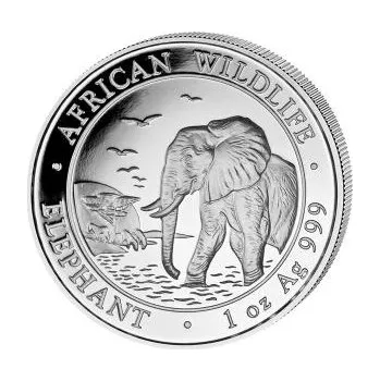 1 unce stříbrná mince Somálsko slon 2010