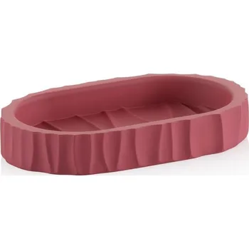 Mýdlenka KELA Miska na mýdlo Merida polyresin malinová červená 15,0x9,0x2,5cm KL-23768