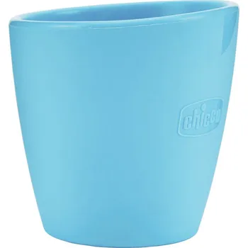 CHICCO Silikonový kelímek modrý 6m+ 7x7x7 modrá