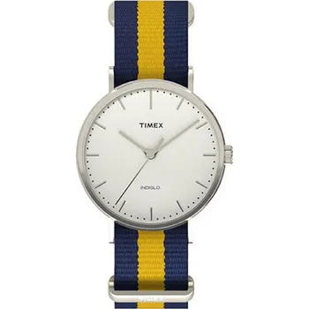 Sporttester Hodinky Timex Fairfield Weekender Silver Full-Size, modrá/žlutá