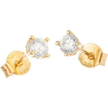 Náušnice Argento 6A019 Zlaté náušnice - čirý kulatý zirkon, průměr 3,5 mm