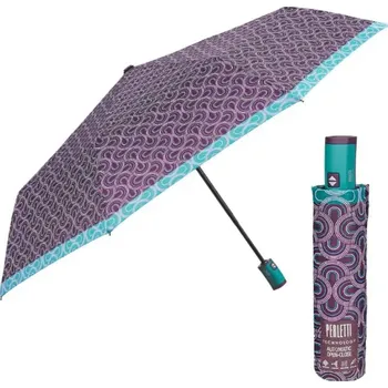 Deštník PERLETTI Technology, Dámský plnoautomatický skládací deštník Fantasia / zelený lem, 21752