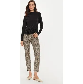 Sisley Kalhoty z materiálu 4ZJSLE03S Hnědá Slim Fit 42