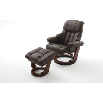 Křeslo Relaxační křeslo CALGARY včetně taburetu s úložným prostorem (Hnědá)