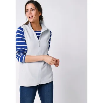 Dámská vesta Fleecová vesta na zip perlová šedá 46/48