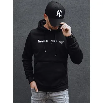 Pánské oblečení Dstreet Černá pánská mikina s motivačním nápisem