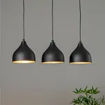 Opviq Tattoo 6211 3 světla lineární závěsné světlo černá/zlatá - Stínítko - Ø 18 cm, výška 17 cm; stříška - délka 58 cm, šířka 6 cm, výška 4 cm černá, zlatá 3 x 40 W - Doprava zdarma