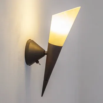 Lampička Nástěnné svítidlo Lindby Alva, rezavá barva, sklo, výška 34 cm, E14 rezavá, krémová 1 x 4 W LED - Doprava zdarma