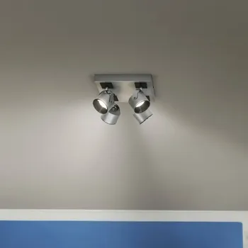 Lampička LEDVANCE LED stropní reflektor Jupiter, 3 000 K, 4 světla, čtvercový stříbrná, černá LED 22 W celkem - Doprava zdarma