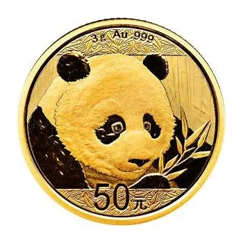 3 gramů zlatá mince China Panda 2018