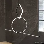 FLOS Arrangements 3 LED závěsné svítidlo - Kruh Ø 40 cm; čtverec 52 x 52 cm; stříška - Ø 18 cm, výška 9 cm černá matná LED 84 W celkem - Doprava zdarma