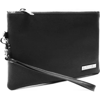 Módní doplněk Černá dámská kožená etue s poutkem