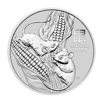 Sběratelství 1/2 unce stříbrná mince Austrálie Lunar III myš 2020