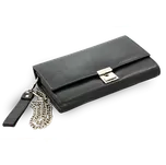 Kožená číšnická peněženka s řetízkem