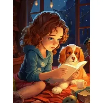 Diamantové malování Diamantové malování/Huacan - Kamarádi s knížkou