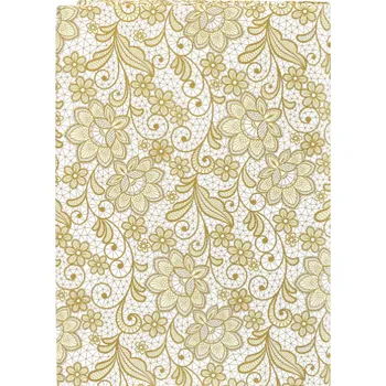 Jednorázový ubrus Párty ubrus papírový skládaný Maki zlaté květy 120x180cm