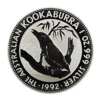 1 unce stříbrná mince Austrálie Kookaburra 1992