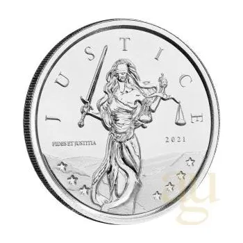 Sběratelství 1 unce stříbrná mince Gibraltar Lady Justice 2021