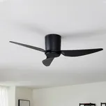 Stropní ventilátor Lindby Aulo, černý, DC, tichý, Ø 123 cm - Ø Držák na strop 20 cm černá - Doprava zdarma
