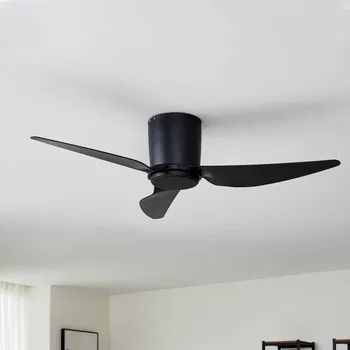 Lampička Stropní ventilátor Lindby Aulo, černý, DC, tichý, Ø 123 cm - Ø Držák na strop 20 cm černá - Doprava zdarma