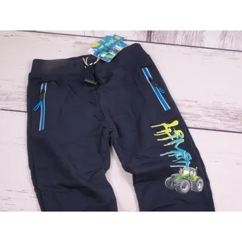 Tepláky Kugo ST8806 tmavomodré s traktorem a nápisem velikost oblečení - děti: 122