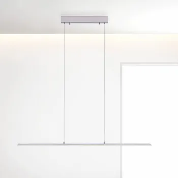 PURE LED závěsné světlo Lite, stříbrné, 100 cm, CCT, stmívatelné - Stříška - délka 40 cm, šířka 6 cm, výška 4,5 cm stříbrná, bílá LED 25 W celkem - Doprava zdarma