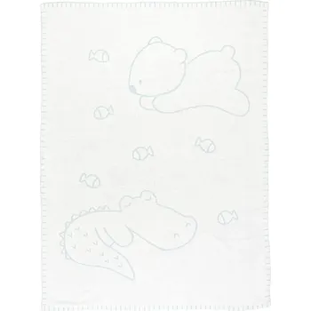 Dětská deka NATTOU Oboustranná pletená deka 100x75 cm Romeo, Jules & Sally 38x17x3 bílá