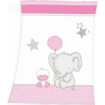 Dětská deka HERDING Baby supersoft flísová deka 75/110cm SLONÍK A KAČÁTKO