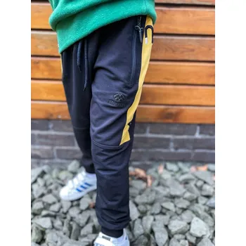 Dívčí oblečení Chlapecké pohodlné tepláky černo-žluté, Velikost 11-12 roků