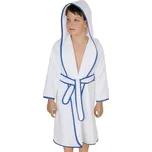 BROTEX Dětský froté župan bílý, modré lemování 3-5 let