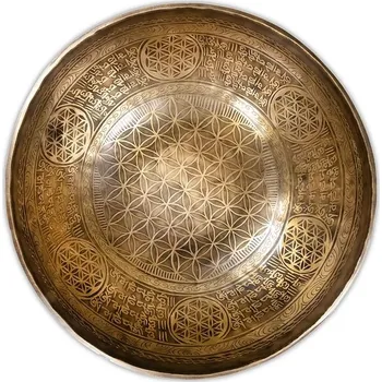 TIBETSKÁ MÍSA ZDOBENÁ KVĚT ŽIVOTA 2580G 32CM+PALIČKA