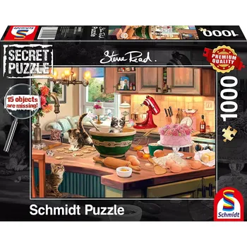 Puzzle schmidt secret puzzle na kuchyňském stole 1000 dílků