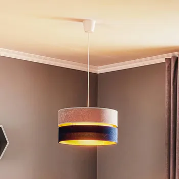 Duolla Závěsné světlo Duo námořnická modrá/šedá/zlatá Ø40cm 1žárovka námořnická modrá, šedá, zlatá 1 x 40 W - Doprava zdarma