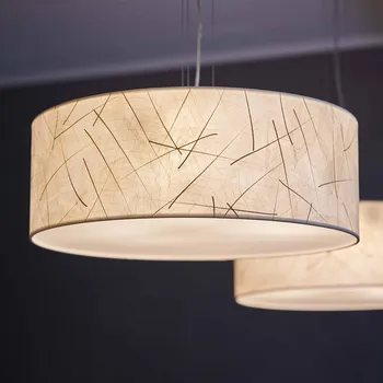 LeuchtNatur Discus závěsná lampa 55cm listy bílá - Stříška - Ø 9 cm, výška 3 cm krémová, bílá 3 x 10 W LED - Doprava zdarma