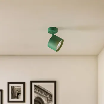 Lampička Argon Stropní bodové osvětlení Chloe, nastavitelné, zelené, kov, GU10, 13,5 cm - Stínidlo na lampu - Ø 8 cm, výsuv 3 cm, stínidlo - Ø 11 cm, délka 8,5 cm zelený 1 x 15 W LED - Doprava zdarma