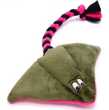 Hračka pro psa Pískací Potvůrky Hračka pro psa – rejnok plyšový, khaki Velikost rejnok: malý, Barevná kombinace: khaki/růžová, Máme vám na hračku vyšít jméno pejska?: bez jména