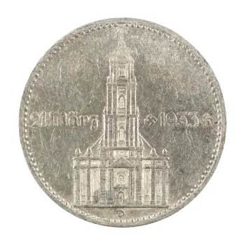 2 říšská marka stříbrný mince Garnisonkirche mit Jahr