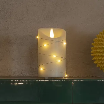 Vánoční světelná dekorace Konstsmide Christmas LED vosková svíčka bílá Barva světla teplá bílá 17,8 cm bílá, stříbrná 9 LED diod - celkem 0,1 W - Doprava zdarma