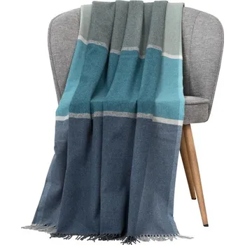 deka SCANquilt vlněný pléd DELI WOOL kostka tyrkysová střední 130 x 200 cm
