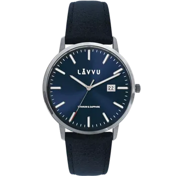 Hodinky LAVVU Modré náramkové pánské hodinky se safírovým sklem Copenhagen Titanium Blue LWM0262
