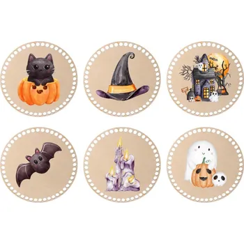 Dřevěné podtácky k obháčkování - Halloween Zvolte variantu: 10 cm