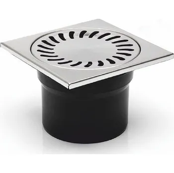 podlahová vpusť Chuděj DNS110N 323N spodní s mřížkou 150 x 150 mm nerez