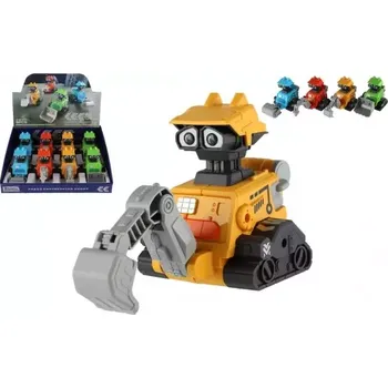 Figurka Teddies Robot vesmírný Zmáčkni a jeď plast 14cm na setrvačník 4 druhy 8ks v boxu