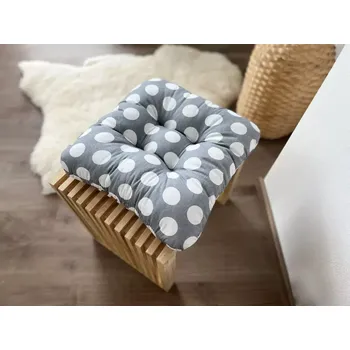 Podsedák PODSEDÁKY NA ŽIDLE 40x40 cm Puntíky Šedé